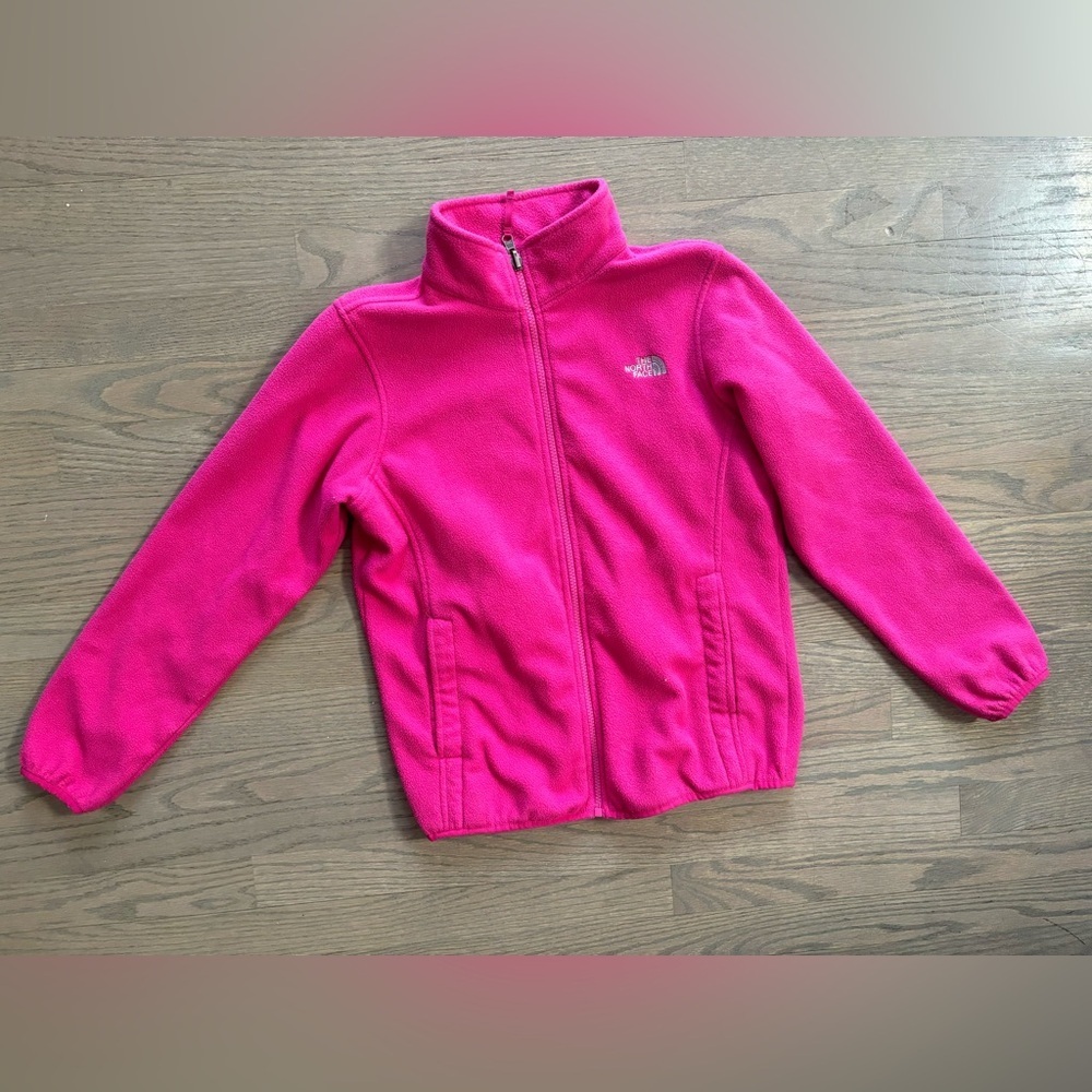 The North Face Girls TKA 100 Glacier Full Zip fleece hot pink size large 14/16